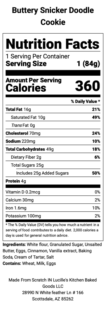 Buttery Snicker Doodle Cookie