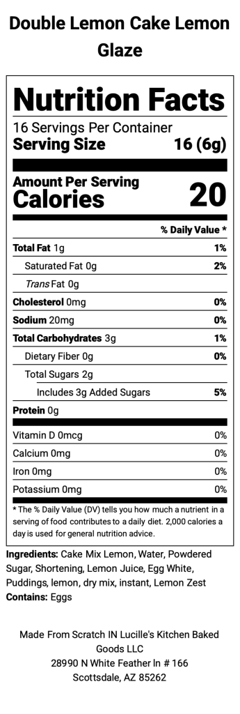 Double Lemon Cake Lemon Glaze