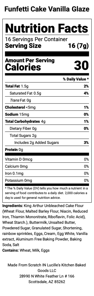 Funfetti Cake Vanilla Glaze