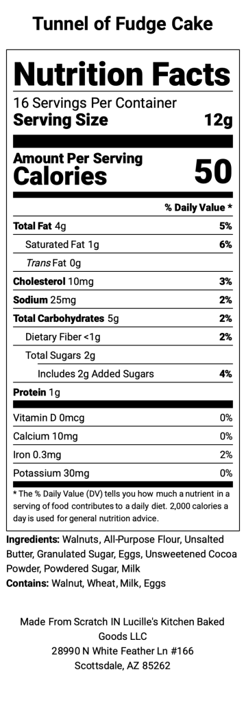 Tunnel of Fudge Cake