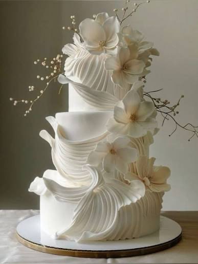 Elegant wedding cake paired with a Wedding Cookie Bar dessert experience