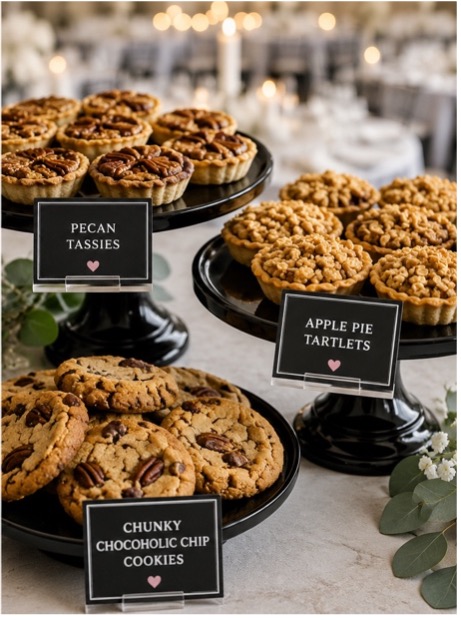 Wedding Cookie Bar with Pecan Tassies, Apple Pie Tartlets and freshly baked cookies